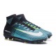 Nike Mercurial Superfly V FG ACC Chaussure de Football Noir Blanc Bleu