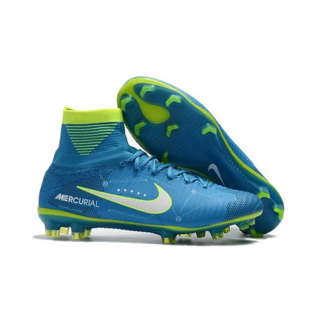 Nike Mercurial Superfly V FG ACC Chaussure de Football NJR Bleu Blanc Volt