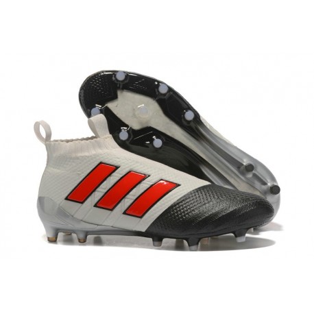 Adidas Ace 17+ Purecontrol FG Crampons de Football - Gris Rouge Noir
