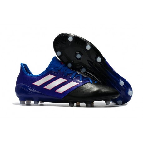 Chaussure Adidas - Crampons de Football Ace 17.1 FG Noir Blanc Bleu