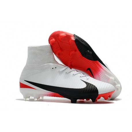 Nike Mercurial Superfly V FG ACC Chaussure de Football Blanc Rouge Noir