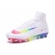 Nike Mercurial Superfly V FG ACC Chaussure de Football Blanc Rose Volt Vert Bleu Violet