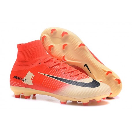 Nike Mercurial Superfly V FG ACC Chaussure de Football Rouge Or Noir