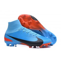 Nike Mercurial Superfly V FG ACC Chaussure de Football Bleu Rouge Noir