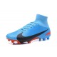 Nike Mercurial Superfly V FG ACC Chaussure de Football Bleu Rouge Noir