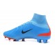 Nike Mercurial Superfly V FG ACC Chaussure de Football Bleu Rouge Noir