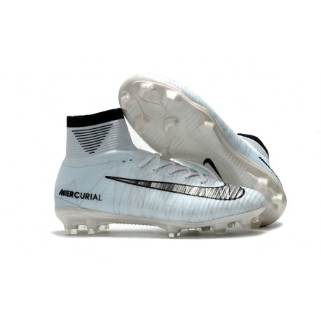 Nike Mercurial Superfly V FG ACC Chaussure de Football CR7 Gris Noir Blanc