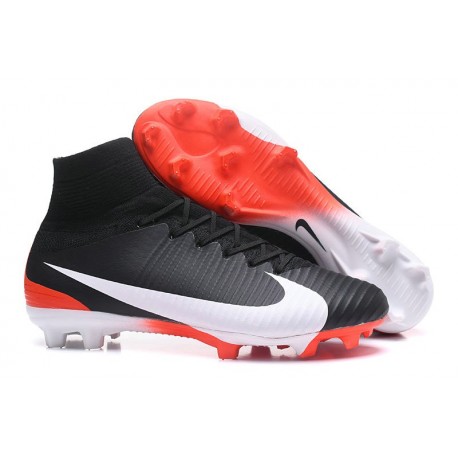 Nike Mercurial Superfly V FG ACC Chaussure de Football Noir Blanc Rouge