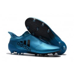 Crampons de Foot adidas X 17+ Purespeed FG Bleu Noir