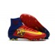 Nike Mercurial Superfly V FG ACC Chaussure de Football Barcelona FC Bleu Rouge Jaune
