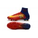 Nike Mercurial Superfly V FG ACC Chaussure de Football Barcelona FC Bleu Rouge Jaune