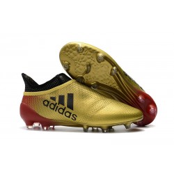 Crampons de Foot adidas X 17+ Purespeed FG Noir Or Rouge