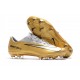 Chaussures de Football Nike Mercurial Vapor XI FG pour Hommes Or Blanc