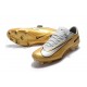 Chaussures de Football Nike Mercurial Vapor XI FG pour Hommes Or Blanc