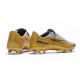 Chaussures de Football Nike Mercurial Vapor XI FG pour Hommes Or Blanc