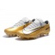 Chaussures de Football Nike Mercurial Vapor XI FG pour Hommes Or Blanc