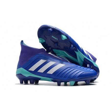 Nouveau Chaussures de Foot Adidas Predator 18+ FG Bleu Blanc