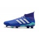Crampons Foot 2018 - adidas Predator 18.1 FG Bleu Blanc