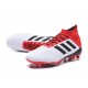 Crampons Foot 2018 - adidas Predator 18.1 FG Blanc Noir Rouge