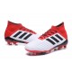Crampons Foot 2018 - adidas Predator 18.1 FG Blanc Noir Rouge