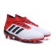 Crampons Foot 2018 - adidas Predator 18.1 FG Blanc Noir Rouge