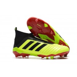 Nouveau Chaussures de Foot Adidas Predator 18+ FG Volt Noir Rouge