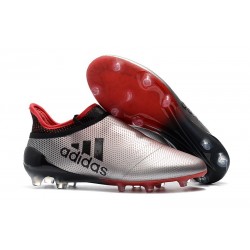 Crampons de Foot adidas X 17+ Purespeed FG Argenté Rouge Noir