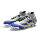 Crampons de football Nike Mercurial Superfly VI 360 Elite FG Argent Bleu Jaune