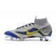 Crampons de football Nike Mercurial Superfly VI 360 Elite FG Argent Bleu Jaune