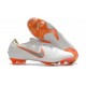 Nike Mercurial Vapor XII Elite FG - Chaussures de Football Hommes Blanc Gris Métallique Orange Total