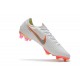 Nike Mercurial Vapor XII Elite FG - Chaussures de Football Hommes Blanc Gris Métallique Orange Total