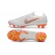 Nike Mercurial Vapor XII Elite FG - Chaussures de Football Hommes Blanc Gris Métallique Orange Total