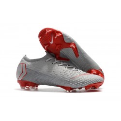 Nike Mercurial Vapor XII Elite FG - Chaussures de Football Hommes Gris Rouge