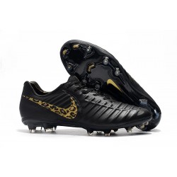 Nike Tiempo Legend 7 FG - Nouveau Chaussures Football LÉOpard D'or Noir